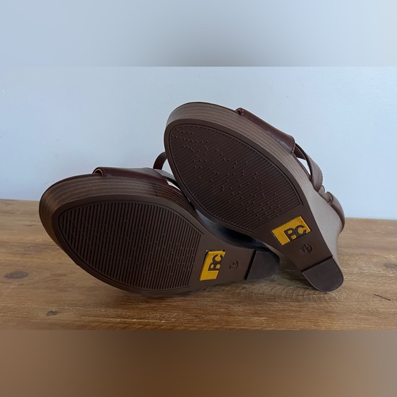 BC Born In California Brown Vegan Wedges Size 7 1/2 - Picture 5 of 6